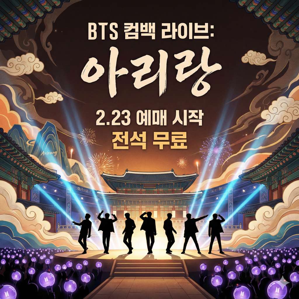 BTS 컴백 라이브 아리랑 무료 공연 예매 방법 및 일정 총정리