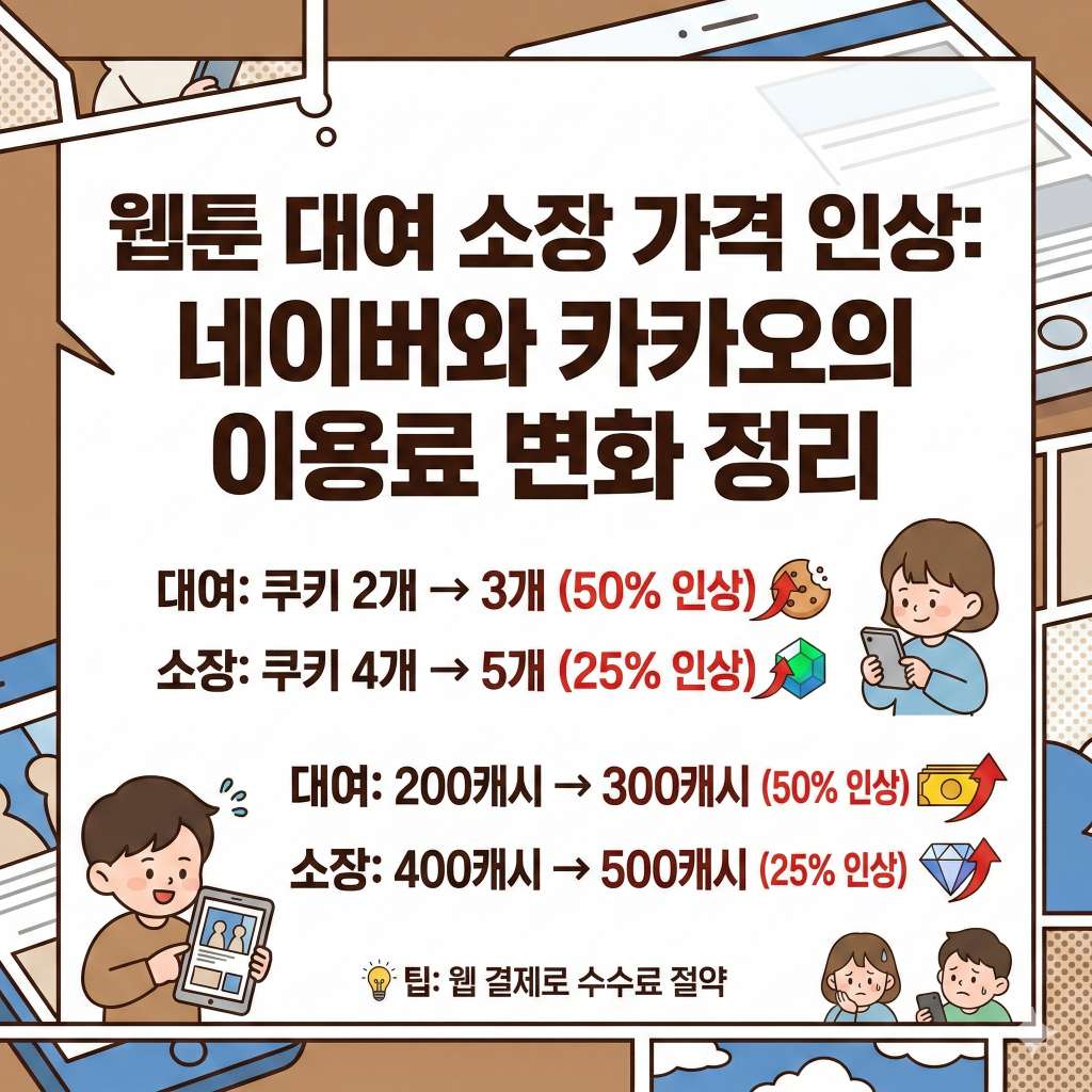 웹툰 대여 소장 가격 인상
